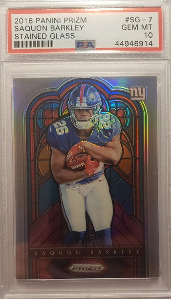 2018 Panini Prizm Saquon Barkley Stained Glass. PSA 10