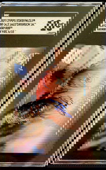 2022 Stadium Club - Jazz Chisholm Jr. - Rainbow Foil Auto #6/10