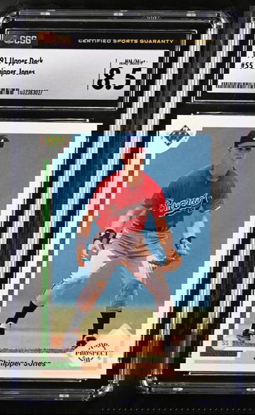 1991 Upper Deck Chipper Jones #55 CSG 8.5 NM/Mint+