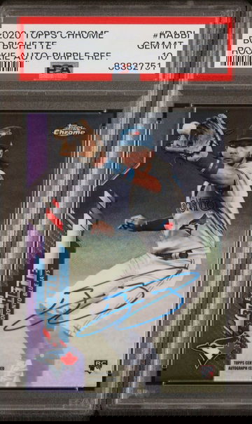 2020 Topps Chrome Rookie Auto Purple Refractor Bo Bichette #RABBI /250 *PSA 10* Blue Jays