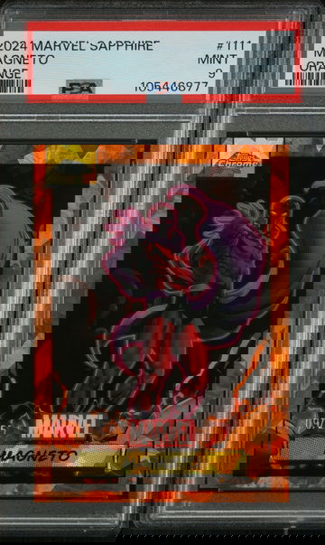 2024 Topps Chrome Marvel Sapphire Edition Orange Magneto #111 /25 PSA 9