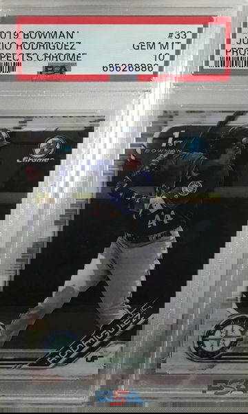 2019 1st BOWMAN CHROME #33 JULIO RODRIGUEZ RC PROSPECT PSA 10 GEM MINT! 🔥🔥