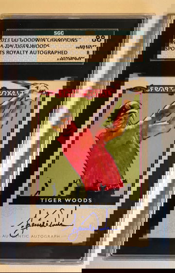 2013 Upper Deck Goodwin Champions Sport Royalty Tiger Woods Auto On-card autograph SGC 8
