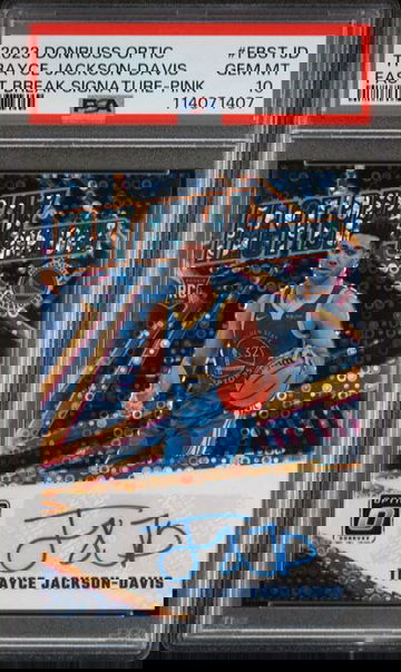 2023 Panini Donruss Optic Trayce Jackson-Davis Fast Break Signaturs Rookie RC Auto /25 PSA 10