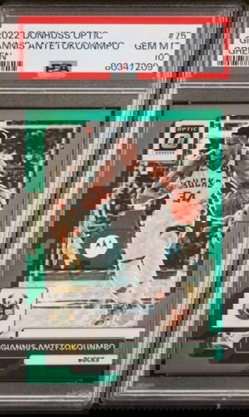 2022-23 Panini Donruss Optic Giannis Antetokounmpo Green SP /5 #75 PSA 10 Pop 1