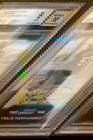 2004 Bowman Chrome Auto Felix Hernandez BGS 9 Auto 10
