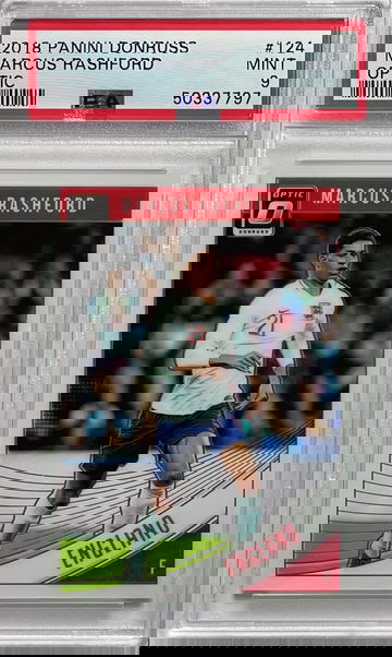 2018-19 Donruss Optic Soccer #124 Marcus Rashford England PSA 9 MINT LOW POP