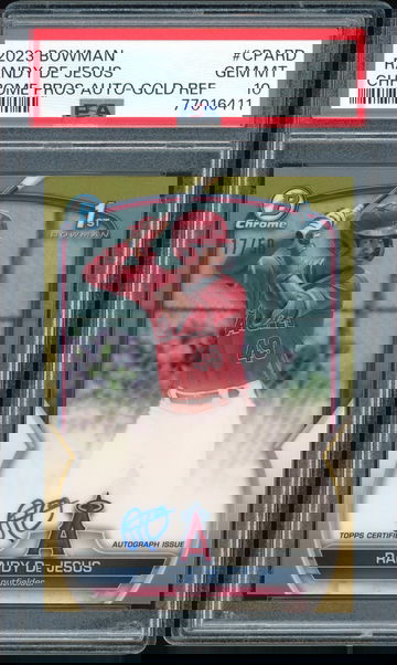 2023 Bowman Randy De Jesus Chrome Auto #CPA-RD Gold Refractor /50 PSA 10