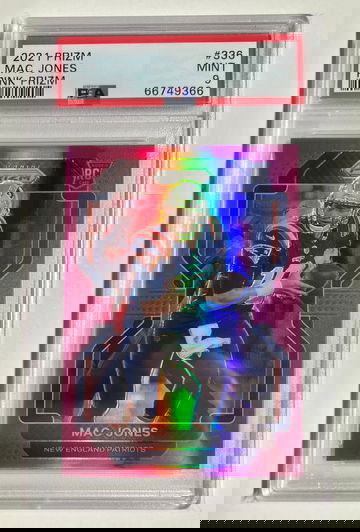 2021 Panini Prizm Mac Jones Pink Prizm #336 Mint PSA 9