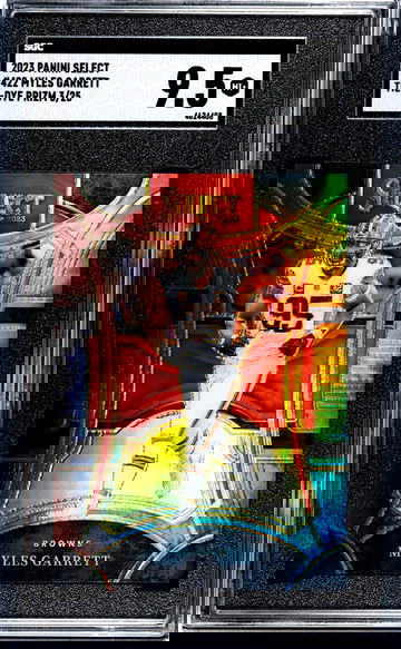 2023 Panini Select #422 Myles Garrett Tie-Dye Prizm /25 SGC 9.5