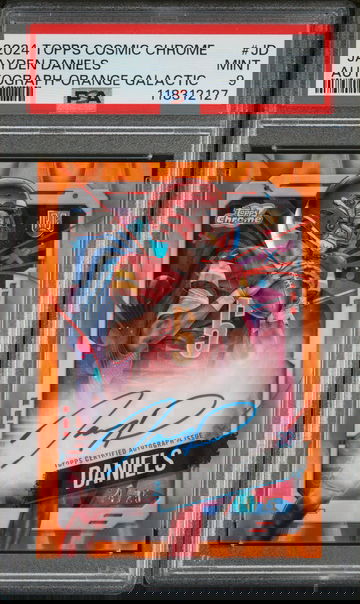 2024 Topps Cosmic Chrome Cosmic Chrome Autographs Orange Galactic Jayden Daniels #JD /25 PSA 9