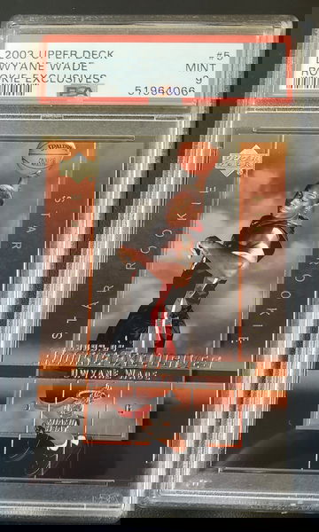 2003-04 Upper Deck Rookie Exclusives Dwayne Wade #5 PSA 9 MINT
