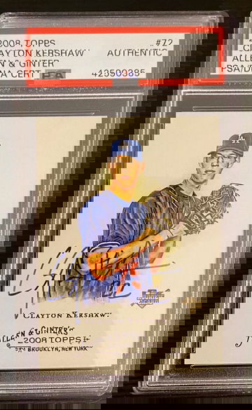 2008 Topps Allen and Ginter #72 CLAYTON KERSHAW RC PSA / DNA AUTO