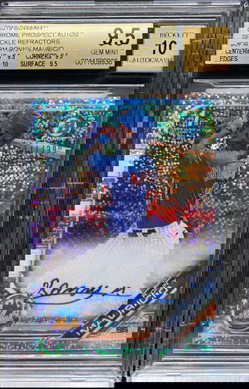 2019 RONNY MAURICIO 1st Bowman Chrome Prospect SPECKLE REFRACTOR Auto RC - #/299 - BGS 9.5/10 True+ 