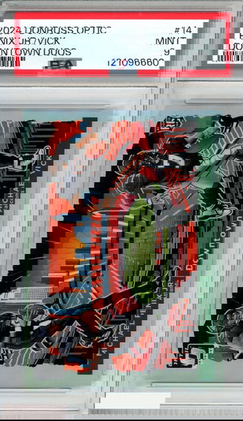 2024 DONRUSS OPTIC DOWNTOWN DUOS MICHAEL PENIX JR MICHAEL VICK #14 ROOKIE PSA 9