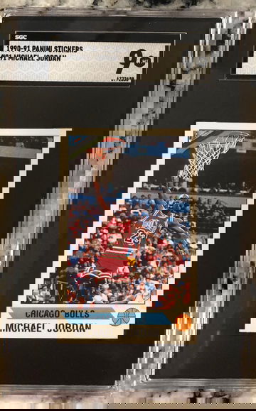 Michael Jordan 1990 panini sticker SGC 9