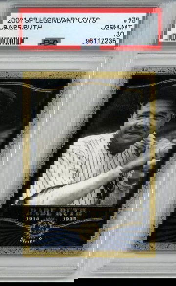 2001 UPPER DECK SP LEGENDARY CUTS BABE RUTH CARD YANKEES PSA 10 LOW POP