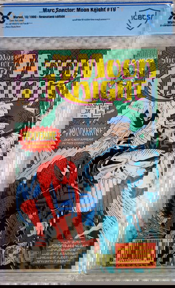 MARC SPECTOR: MOON KNIGHT #19 CBCS 9.6 SPIDER-MAN PUNISHER APPEARANCE RARE NEWSSTAND EDITION