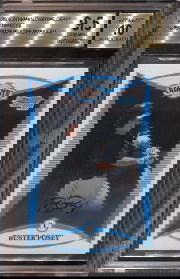 BUSTER POSEY 2008 BOWMAN CHROME AUTO 9.5