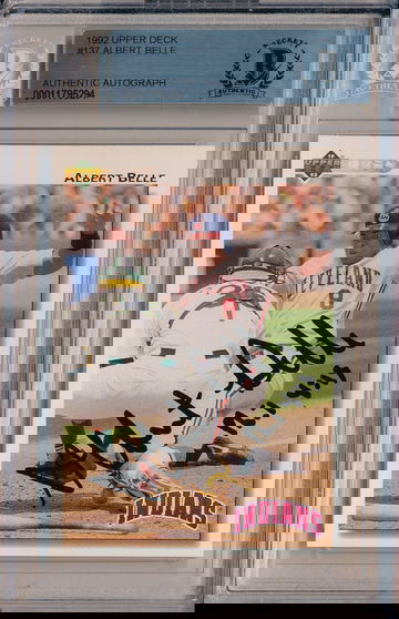 Albert Belle Cleveland Indians Signed Auto Autographed 1992 Upper Deck Card #137 Beckett 148253