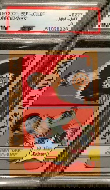 1972 O-PEE-CHEE #227 BOBBY ORR / RICHARD PARK PSA8 NM-MT *SHIPS FROM CANADA*