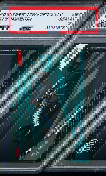 2024 TOPPS NOW FORMULA 1 LEWIS HAMILTON #/99 TEAL #66 PSA 10