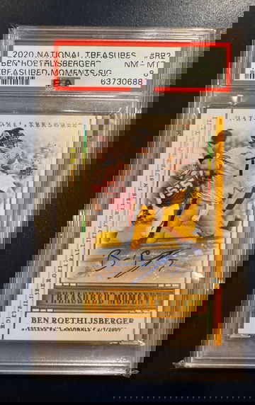 2020 National Treasures Treasured Moments /10 Ben Roethlisberger Auto SB43 PSA 8