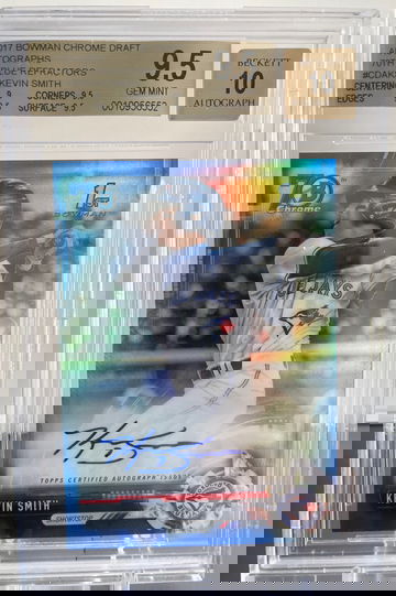 Kevin Smith 2017 Bowman Chrome Auto Blue 70th /70 BGS 9.5