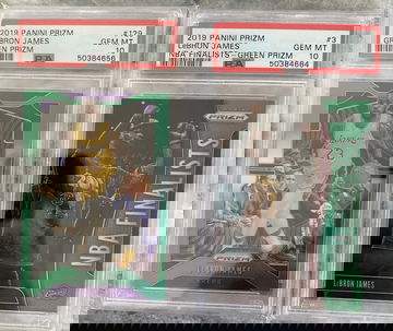 Lebron James Prizm Green PSA 10 LOT