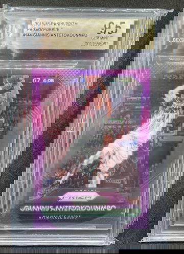 2015 Giannis Antetokounmpo Prizm Purple /99 BGS 9.5
