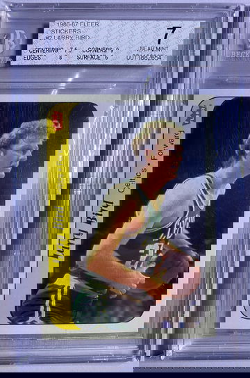 1986 Fleer Sticker Larry Bird BGS 7