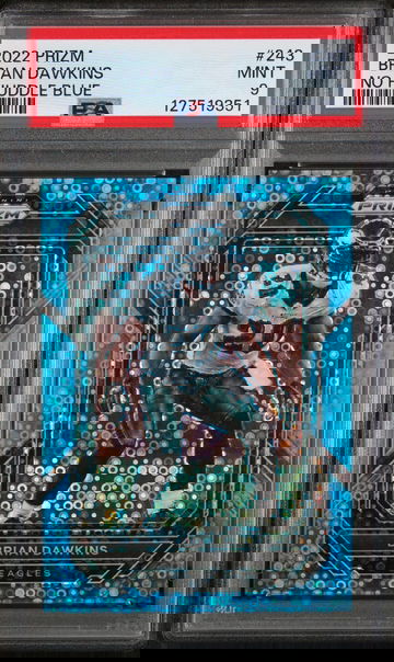 2022 Panini Prizm No Huddle Blue Brian Dawkins #243 /79 PSA 9