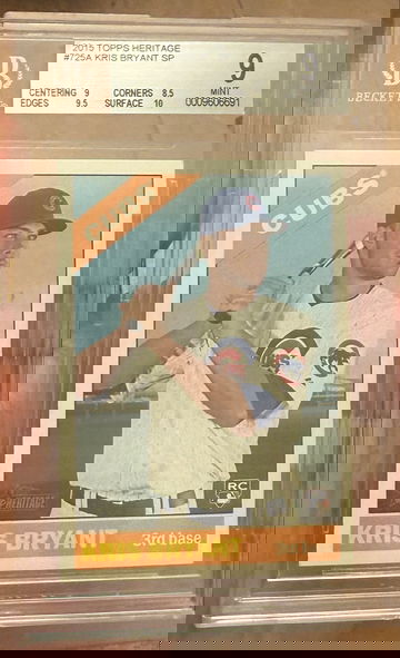 2015 Topps Heritage Kris Bryant Rookie SP BGS 9