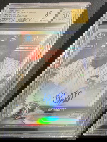 2018 Bowman Chrome Refractor Auto /499 Luis Robert Bgs 9/10 Auto