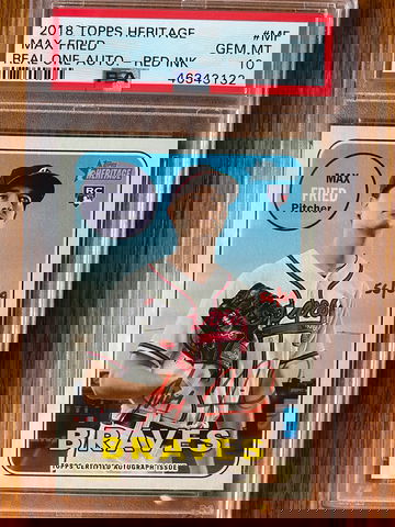 Max Fried Topps Heritage Red Ink Auto