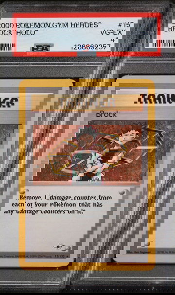 2000 Pokemon Gym Heroes Holo Brock #15 PSA 4