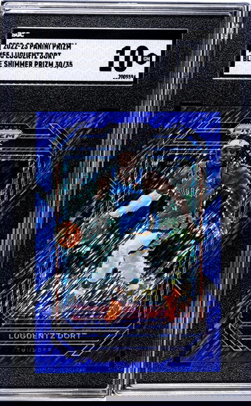 2022-23 Panini Prizm #55 Luguentz Dort Blue Shimmer Prizm /35 SGC 10