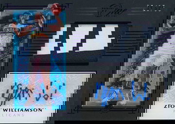 2019 Panini One & One Zion Williamson #PRJA-ZWL Premium Jersey Autograph Purple #25/35 2-COLOR RPA PELICANS ROOKIE SSP