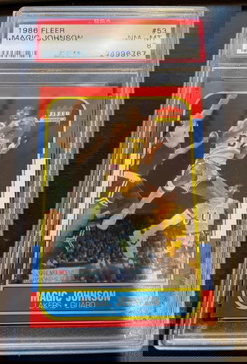 1986 Fleer Magic Johnson PSA 8
