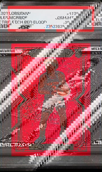 2021 Panini Obsidian Electric Etch Red Flood Miles Mcbride #179 PSA 10