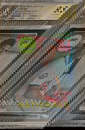 Juan Soto 2018 Topps Heritage Chrome Black Refractor RC /69 BGS 9.5