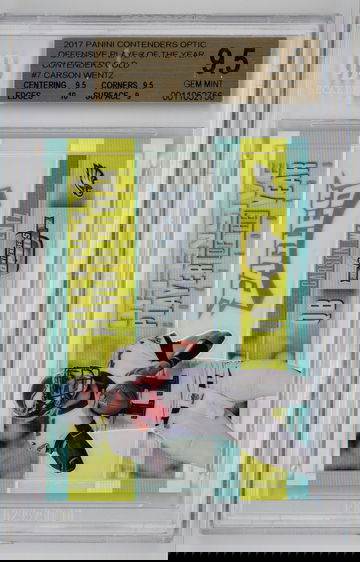 2017 Panini Contenders Optic Offensive Player Of the Year Contenders Gold /10 Carson Wentz BGS 9.5