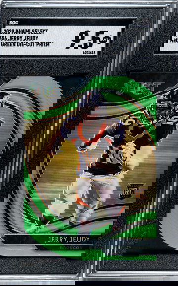 2020 Panini Select Jerry Jeudy Rookie Neon Green Prizm Die-Cut Field Level