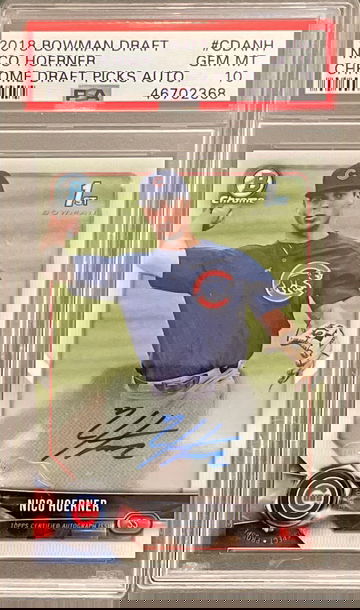 Nico Hoerner 2018 Bowman Chrome Draft Picks Auto PSA 10