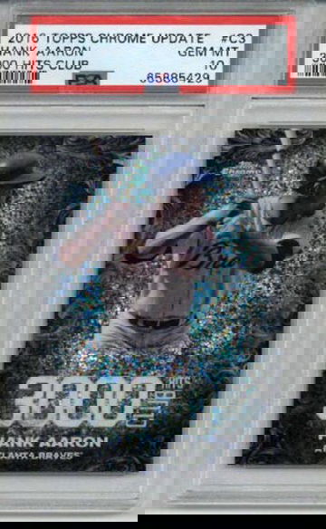 2016 TOPPS CHROME UPDATE 3000 HIT CLUB #C3 HANK AARON CARD BRAVES PSA 10