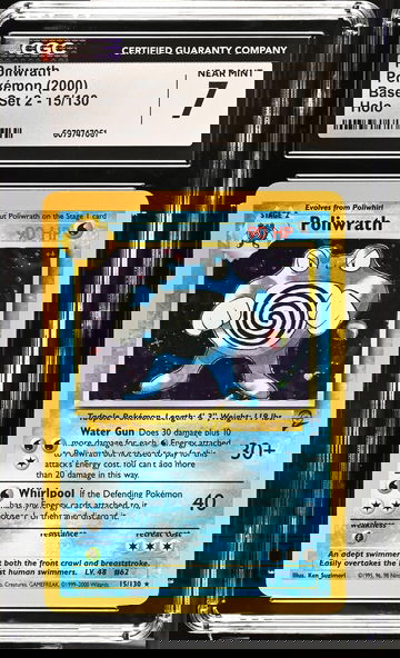 2000 Pokémon Base Set 2 Poliwrath #15/130 Holo CGC 7