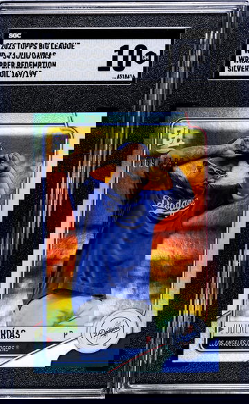2023 Topps Big League #WR-34 Julio Urias Wrapper Redemption Silver Foil /199 SGC 10