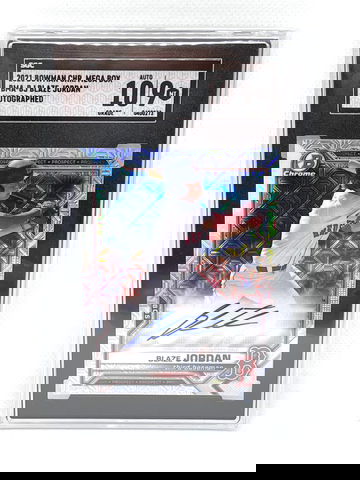 2021 Bowman Chrome Mega Box MOJO Refractor AUTO Blaze Jordan SGC 9 / 10 1st RC