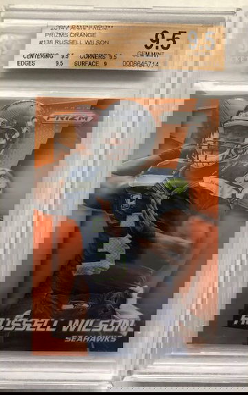 2014 Panini Prizm Russell Wilson Orange BGS9.5