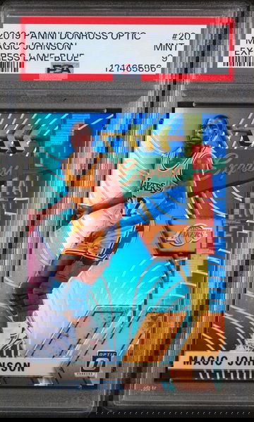 2019 Donruss Optic Express Lane Blue Magic Johnson #20 /85 PSA 9